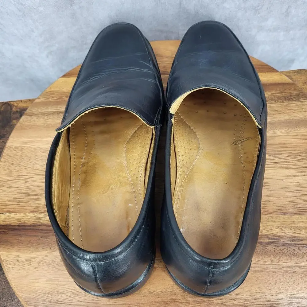 Sandro Moscoloni Loafers Mens 13 D Black Leather Slip On Dress Shoes Brazil Made